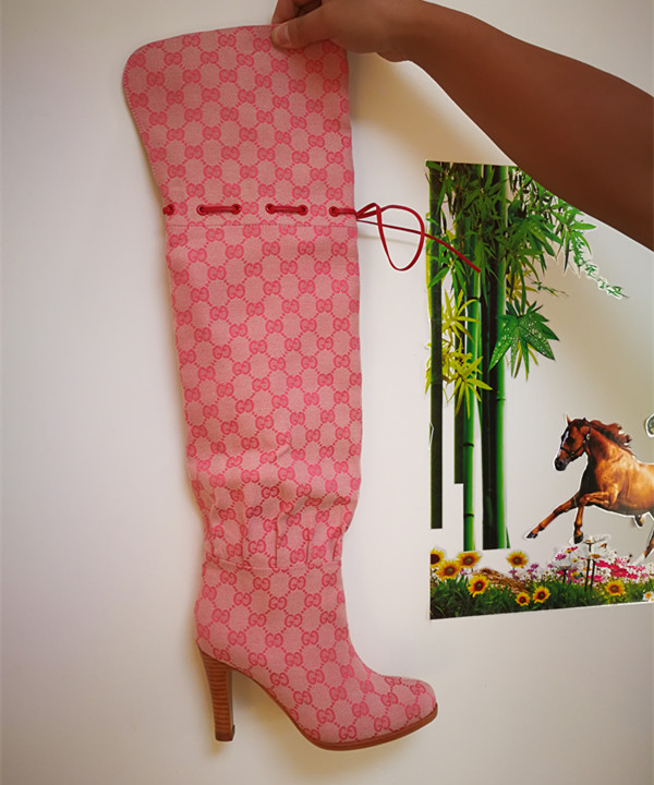 Chic Femme Chaussures En Cuir PU Fermeture Éclair Latérale au-dessus du genou bottes talons hauts NEW FASHION