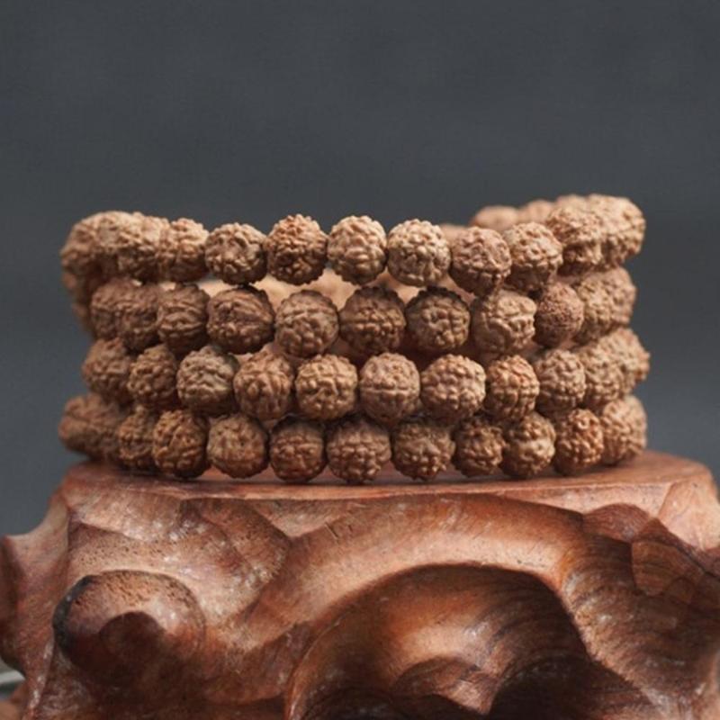 

New Arrival Natural Rudraksha Japan Mala 108 Bead Hindu Prayer Meditation Buddhist for Meditation Practice Bracelet Jewelry Gift