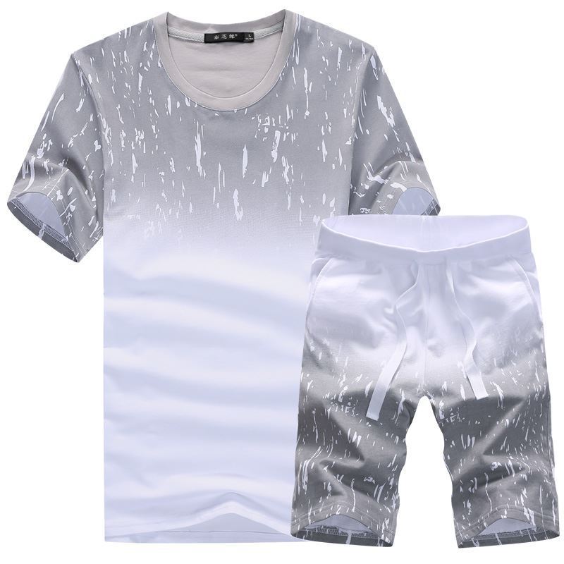 

2022 Men Short Sleeve Leisure Sports Suit Shorts Beach Pants, No name number