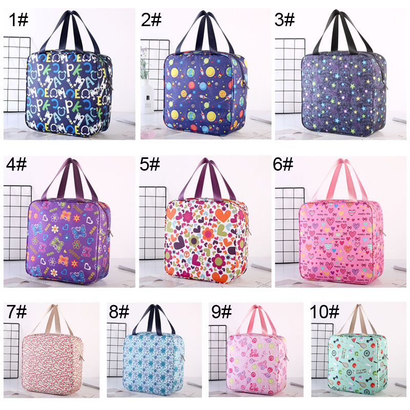 

Multifunction Aluminum Foil Lunch Bags Waterproof Toiletry Wash Bag Outdoor Portable Printed Cosmetic Handbags Travel Makeup Bags VT1589 T03