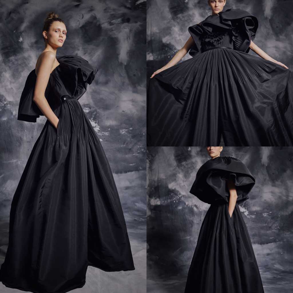 

2020 Modest Krikor Jabotian One Shoulder Sleeveless A Line Evening Dresses Ruffles Sash Formal Dresses Sweep Train Party Gown, Hunter