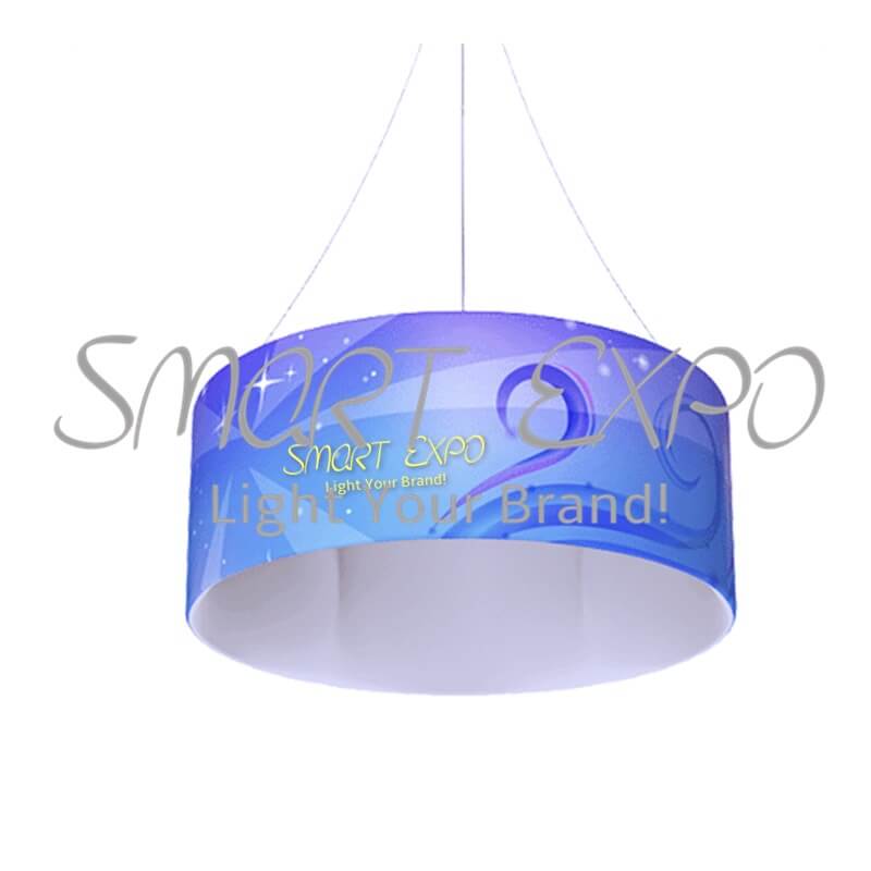 

Circle Overhead Banner Sign Display For Exhibition Show With Strong Aluminum Frame Tension Fabric Print Graphic Portable Bag