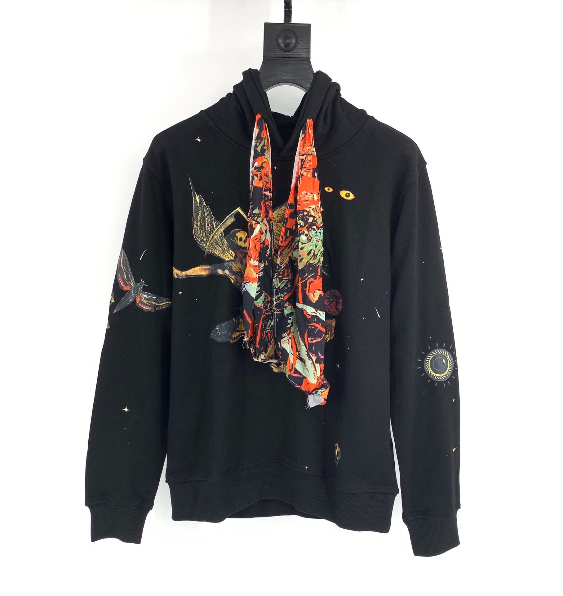 

Hoodie Autumn Winter Fashion Casual Streetwear devil angel printing Sweatshirts scarves Joining together Hoodie Men's Pullover, White