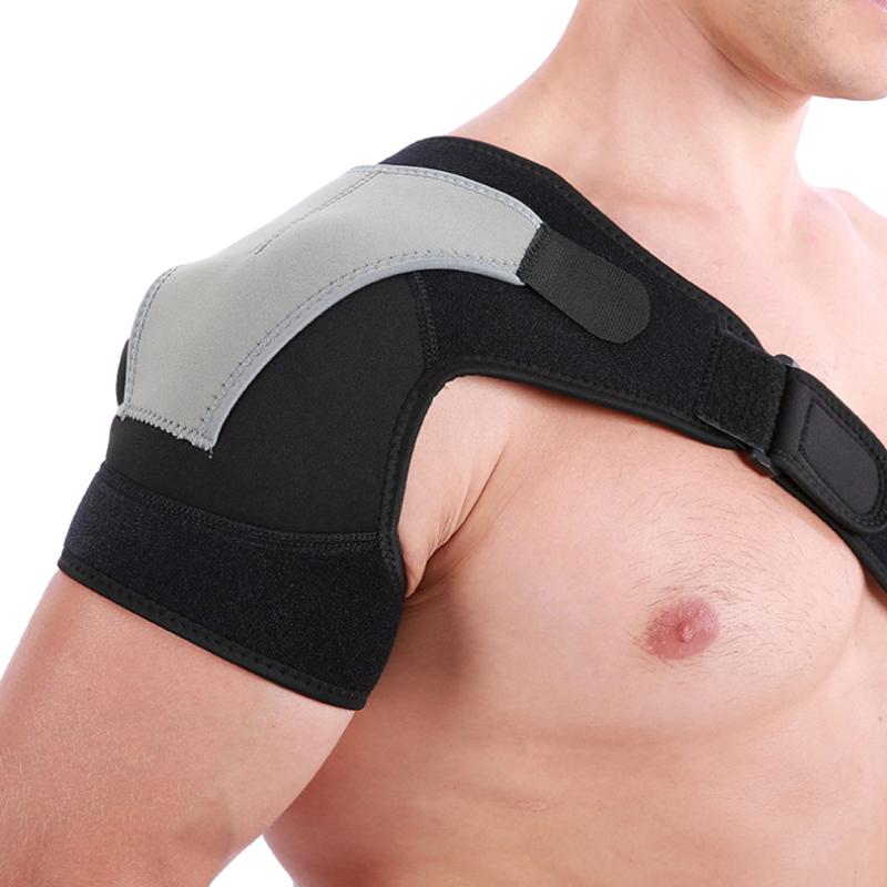 

Shoulder Support Brace Back Single Shoulder Protective Belt Pads Single Adjustable Breathable Sports Care Guard Protect, Grey