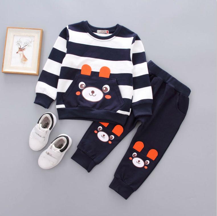 

Boys Long Sleeve Suit Spring and Autumn Children Two-piece Set 1-2-3 Years Old Baby Fashion Children Clothing Boys Sportswear, White
