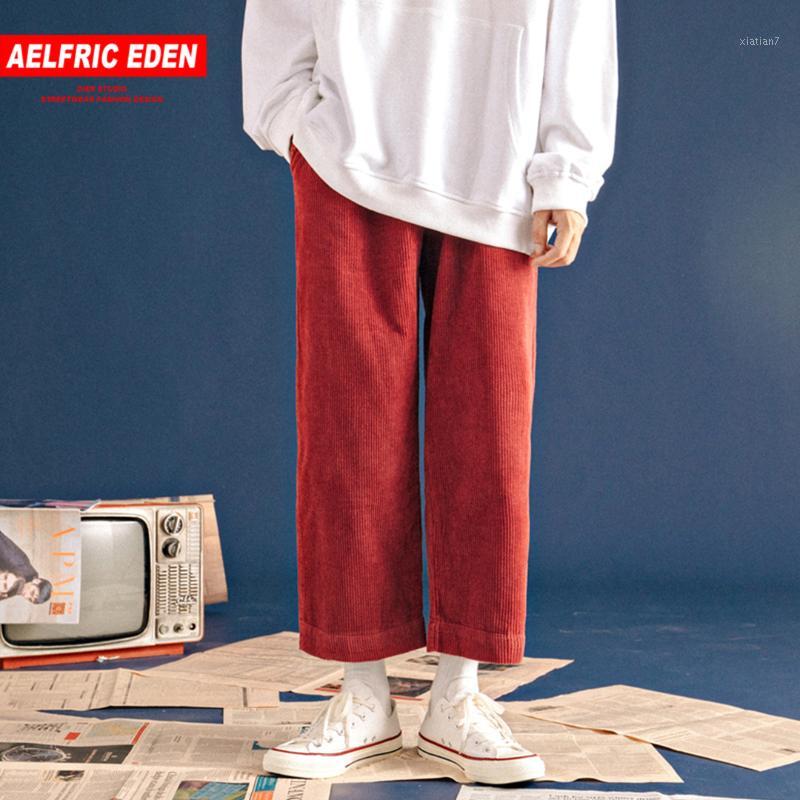 Men's Pants Aelfric Corduroy Casual Men Women Wide Leg Joggers Autumn Winter Street Wear Hip Hop Fashion Harajuku Trousers KJ1871