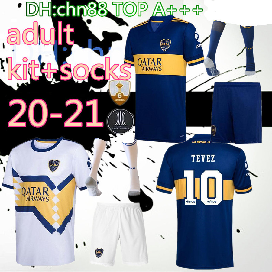 

New 2020 Boca Juniors soccer Jersey kit+socks 20 21 Boca Juniors GAGO OSVALDO CARLITOS PEREZ DE ROSSI TEVEZ PAVON JRS sports football shirt