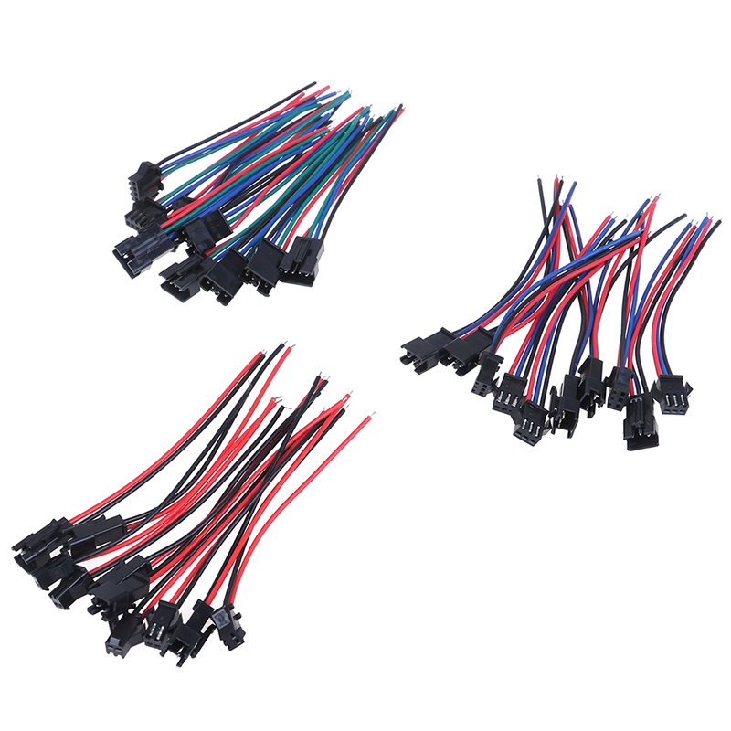 20 Pares 1.25mm 2 Pin Male Female Plug Cable de Conecto 10cm Largo para RC Juguete Bater/ía LED Tira de L/ámpara