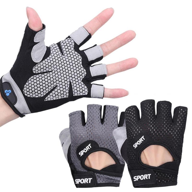 

Fitness Gloves Anti-Slip Gloves -Absorbing Pad Breathable Half Finger Outdoor Sports Mountain Biking Riding, Black