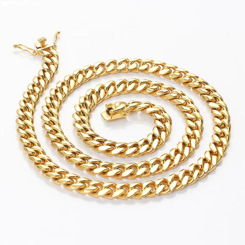 

New Men's stainless steel Cuban necklace, hip hop fashion Europe and the United States accessories titanium steel Cuban necklace