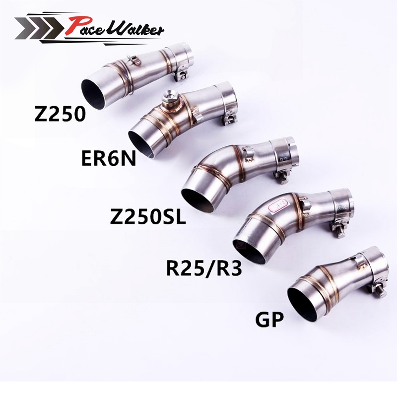

Motorcycle Adapter Exhaust middle pipe Muffler link pipe middle section for Ninja 250 250R Z250 Z300 ER6N R25 R3 GP