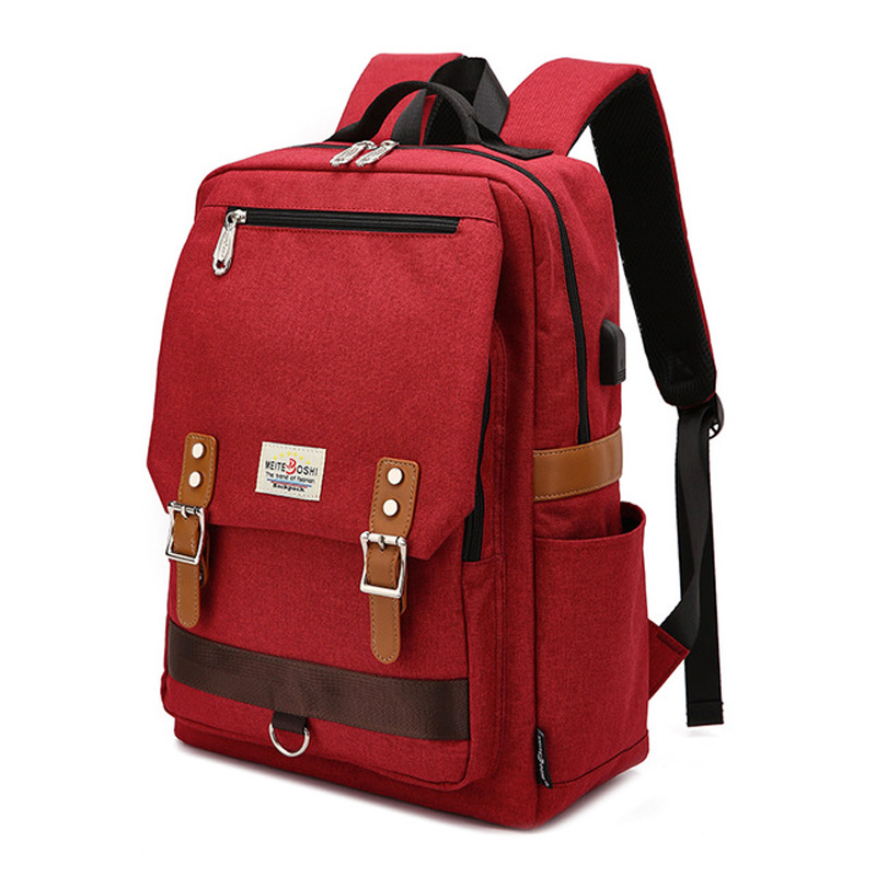 Fashion College School Backpack,Korean Style School Bags With USB Charging Port Outdoor Sports