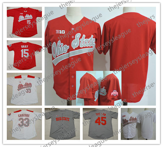 

Ohio State Buckeyes Custom Any Name Any Number White Red Stitched #33 Dominic Canzone #27 Fred Taylor NCAA College Baseball Jersey, Black