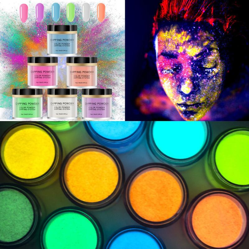 

Dip Powder Holographic Dust Nail Art Decoration Nail Set with Dip Powders Nails 6 Bright Without Lamp Cure Natural Glitter