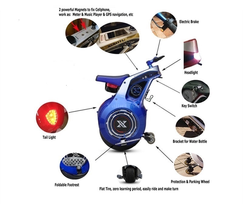 Powerful Electric Scooter One Wheel Self Balancing Scooters 19 Inch Motorcycle 800W 60V Electric Unicycle Scooter With APP (11)