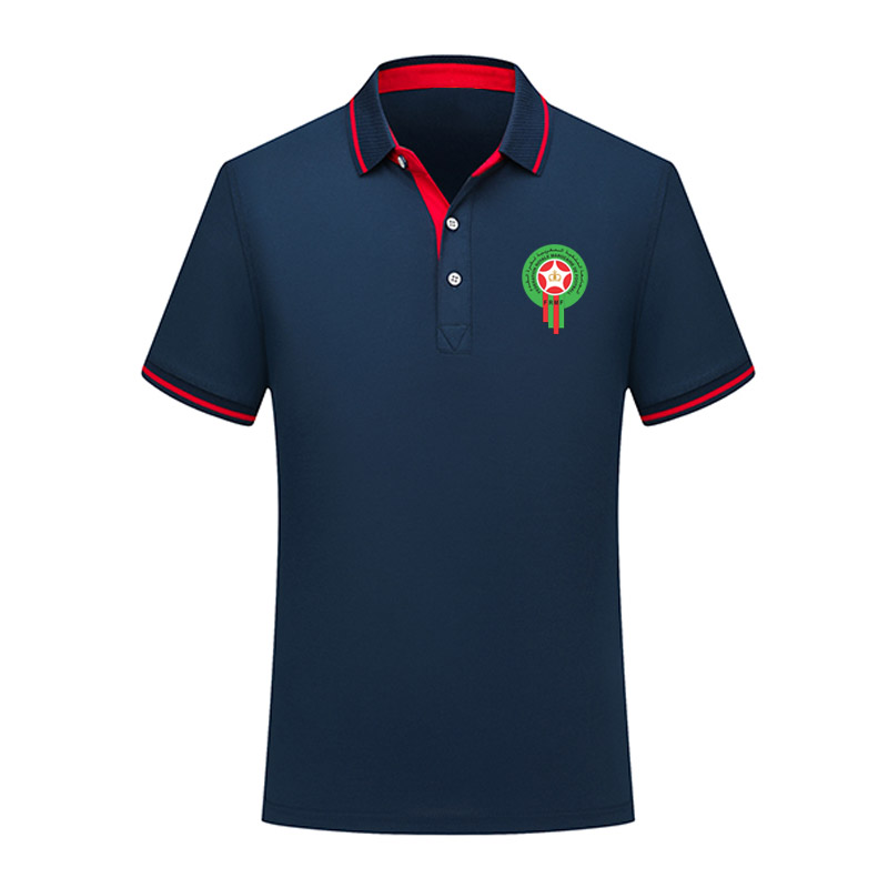 

Designer Morocco spring and summer new cotton polo shirt men's short-sleeved lapel unisex polo can DIY custom men's polo tshirt, Black;blue