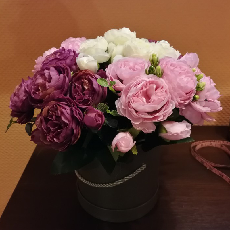 

30cm Rose Pink Silk Peony Artificial Flowers Bouquet 5 Big Head and 4 Bud Cheap Fake Flowers for Home Wedding Decoration indoor