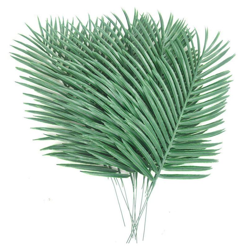 

10PCS Artificial Palm Tree Faux Leaves Green Plants Greenery for Flowers Arrangement Wedding Decoration