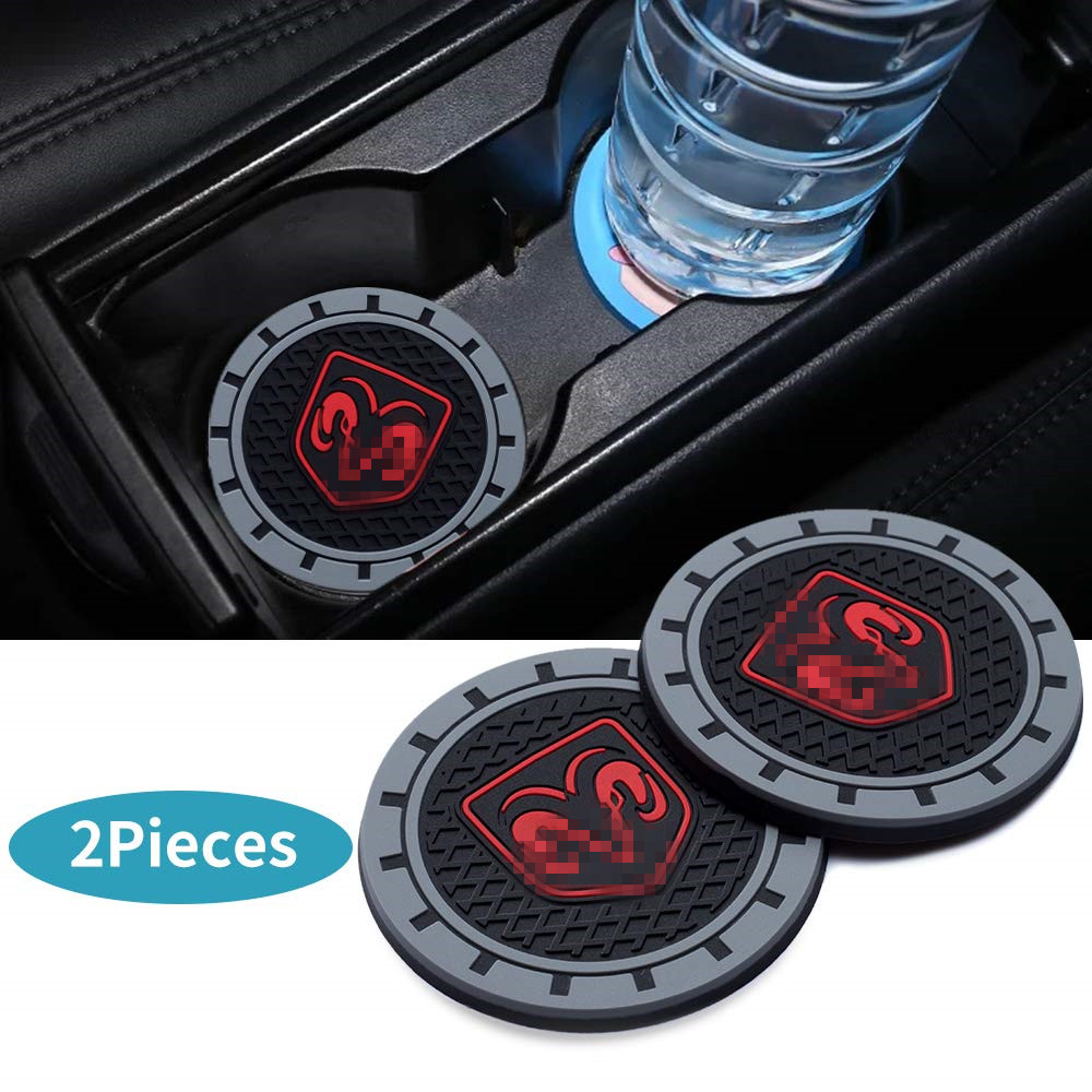 

2 Pcs 2.75 inch Car Interior Accessories Anti Slip Cup Mats for Dodge