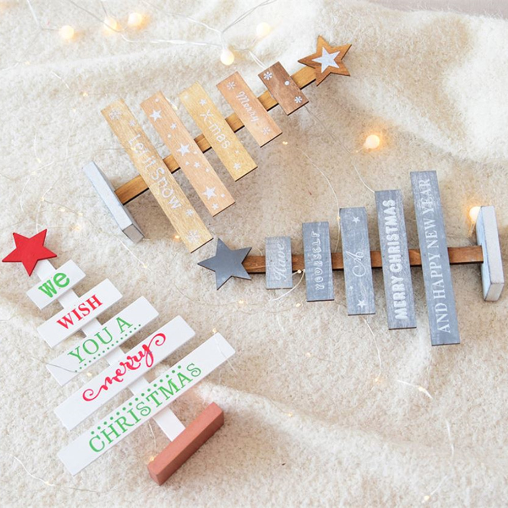 

Creative Tree Decoration Festival Colorful Sturdy Christmas Ornament Children'S Gift Home Decor Wooden Letter New Year Pendant