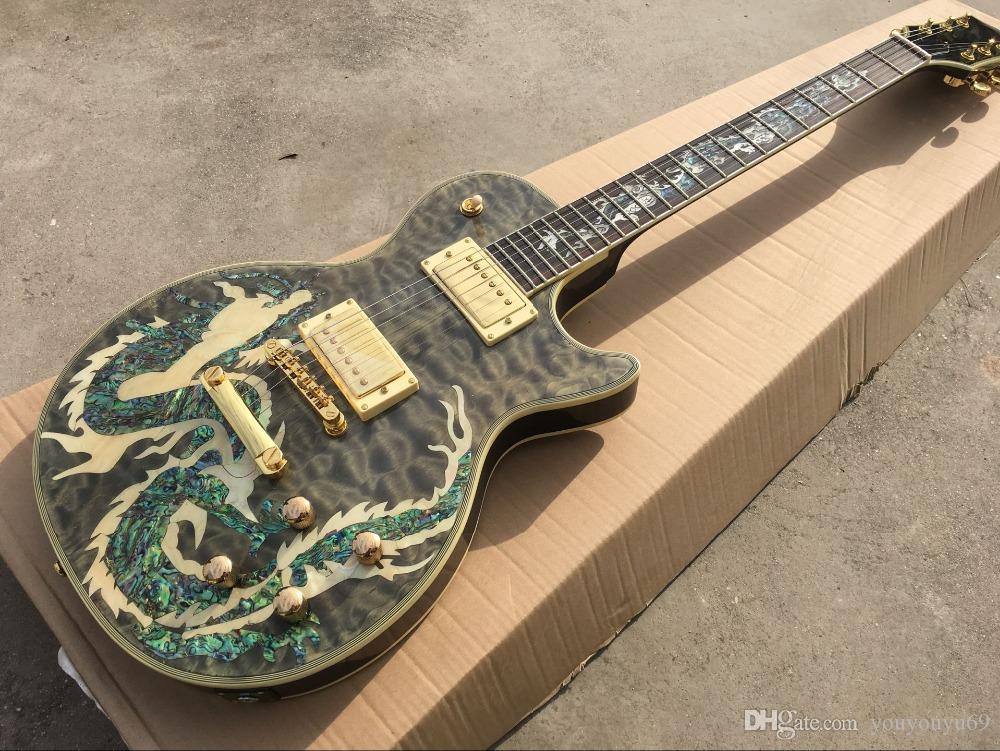 Classic Chinese Dragon Figure Electric Guitar, Mahogany Fingerboard, High Quality, Custom Offer