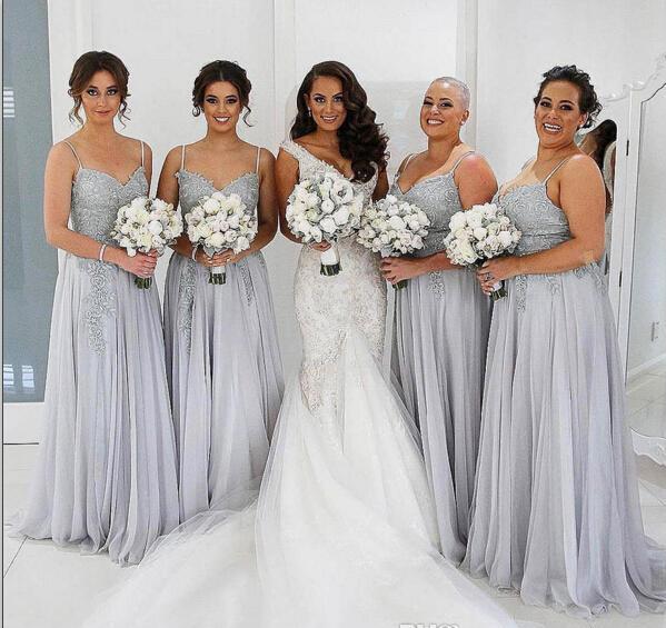 plus size grey bridesmaid dresses