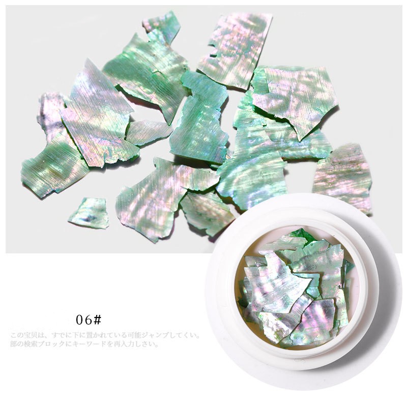

1 Box Holographic Natural Shell Pieces For Nails 3D Gradient Broken Shell Slices Nail Art Decorations Nail Glitter Flakes NR51#