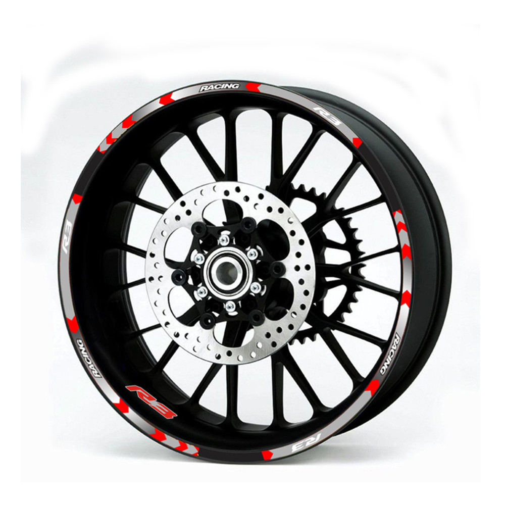

3 styles Motorcycles wheel stickers Reflective Rim moto Stripe Tape 17inch Reflective sticker For YAMAHA YZF R3