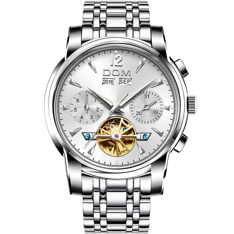 DOM Fashion Design Skeleton Men Mechanical Watch Luminous Hands Transparent Steel Bracelet For Men Top Brand Luxury M-75BK-1MW-image-527841082