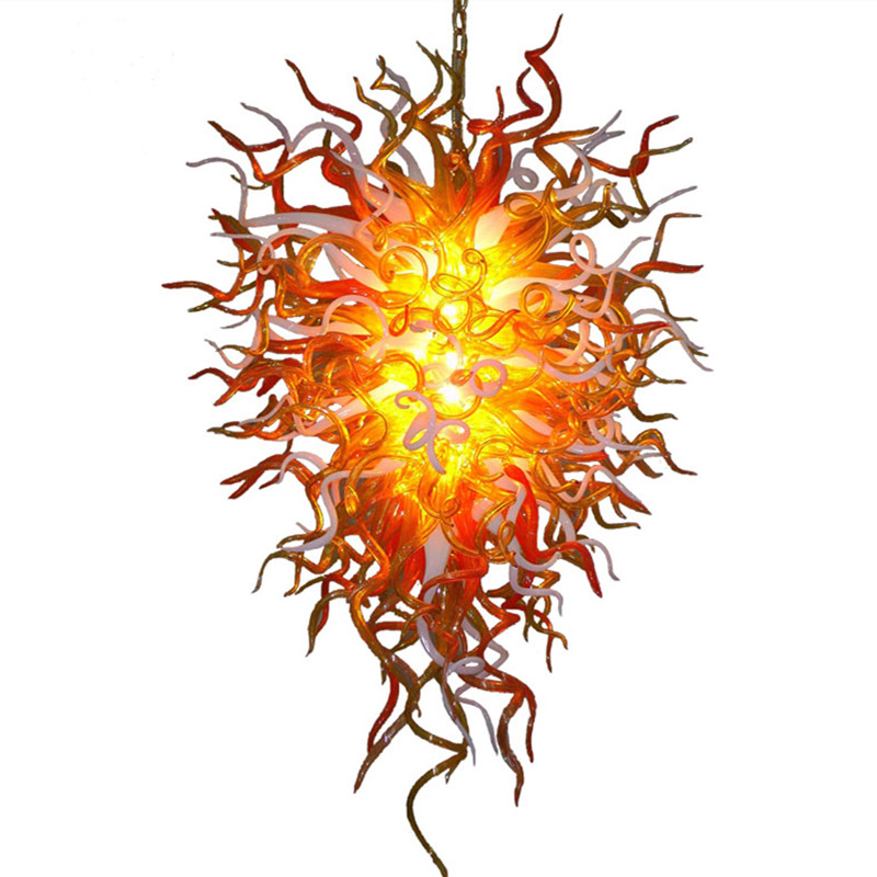 

Pendant Lamps LED Light Fixtures Chain Pendant-Light Home Decorations 100% Mouth Blown Glass Chandelier Living Room Furniture American Chandeliers Lamp
