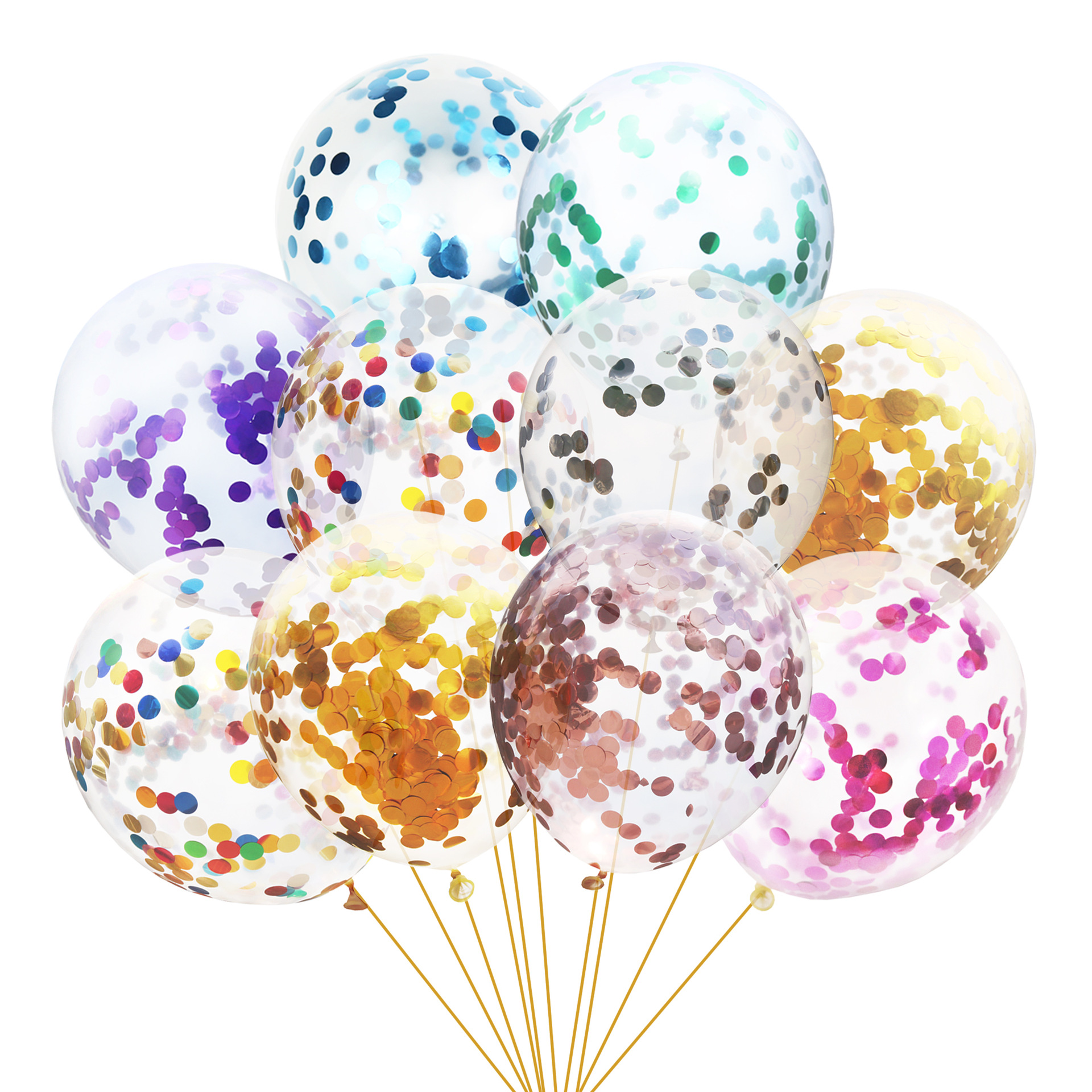 Confetti Balloons Fashion Multicolor Latex Sequins Filled Clear Ballons Kids Toys Beautiful Birthday Party Wedding Decorations Supplies-image-458848262
