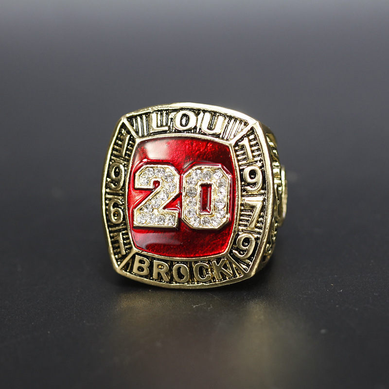 

Hall Of Fame Baseball 1961 1979 #20 Lou Brock Team Champions Championship Ring with Wooden Display Box Souvenir Men Fan Gift 2020