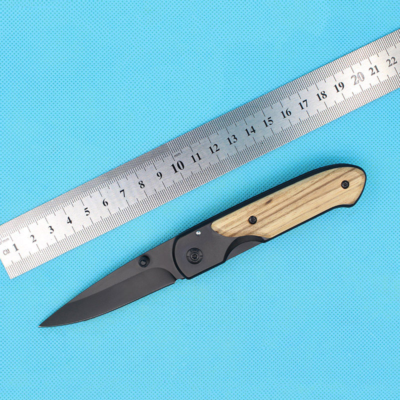 

Top quality Butterfly DA44 survival Pocket folding knife Wood handle Black finish Blade EDC tactical knives