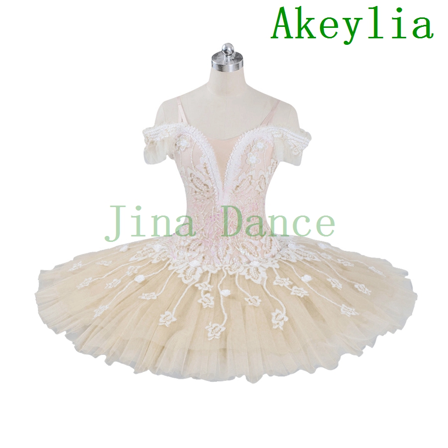 

Beige Fairy Harlequinade Variation Professional Ballet Tutu Dress sleeping beauty ballet Competiton Tutu costumes Kids Performance Ballet
