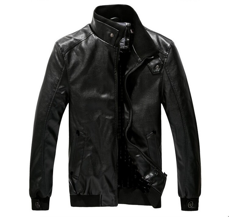 

Brown Leather Jacket Men Black Motorcycle Jacket Male Oversize Stand Collar Long Sleeve Top Faux Leather Moto Biker Jackets Xxxl