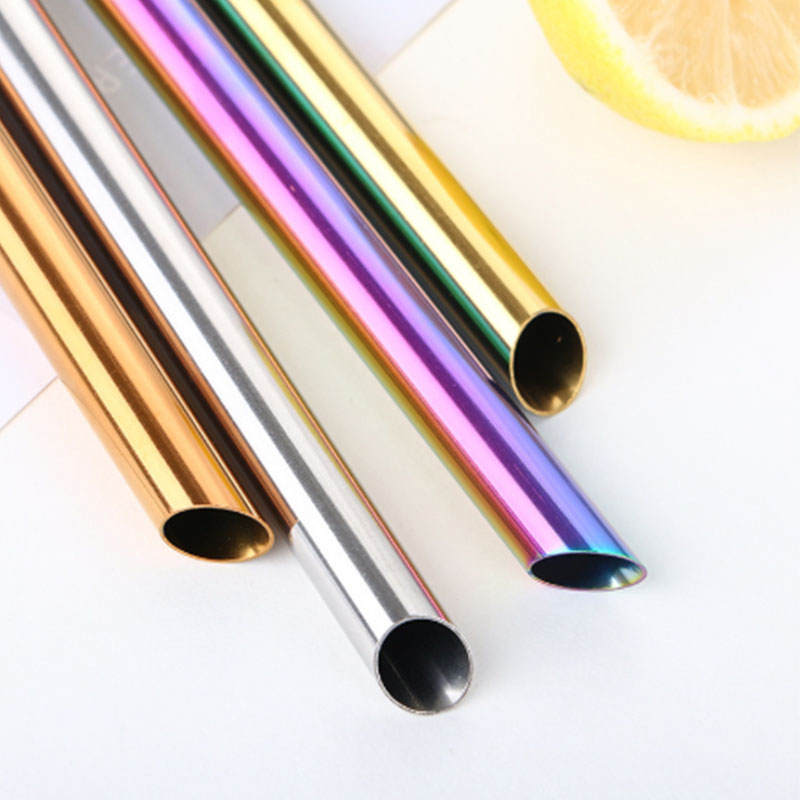 

Smooth and pointed end 12mm bubble tea drinking straw reusable metal straws stainless steel straw cocktail party straws