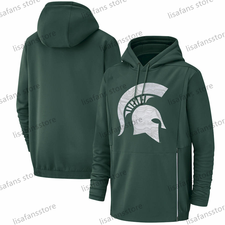 

Men Michigan State Spartans Sweatshirts Champ Drive Salute to Service Sideline Therma Performance Printed College Football Pullover Hoodies, As pics