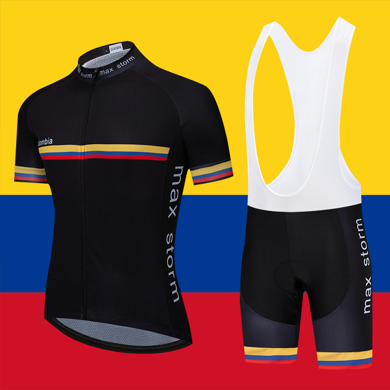 

2020 New Team black Colombia Cycling Jersey Customized Road Mountain Race Top max storm ciclismo jersey cycling sets, Blue
