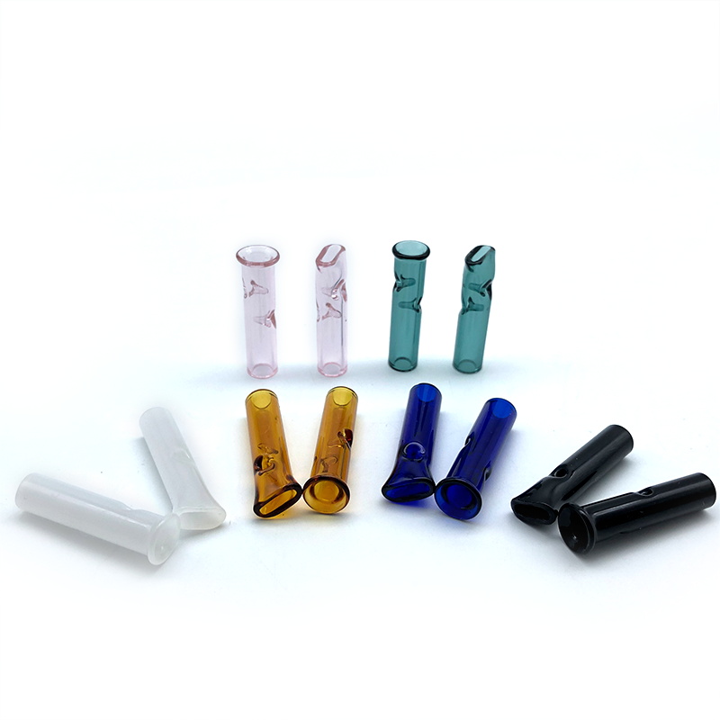 

6mm 8mm Mini Glass Filter Tips With Flat Round Mouth For Tobacco Dry Herb RAW Rolling Papers Glass Filter Tips Dab Oil Rigs