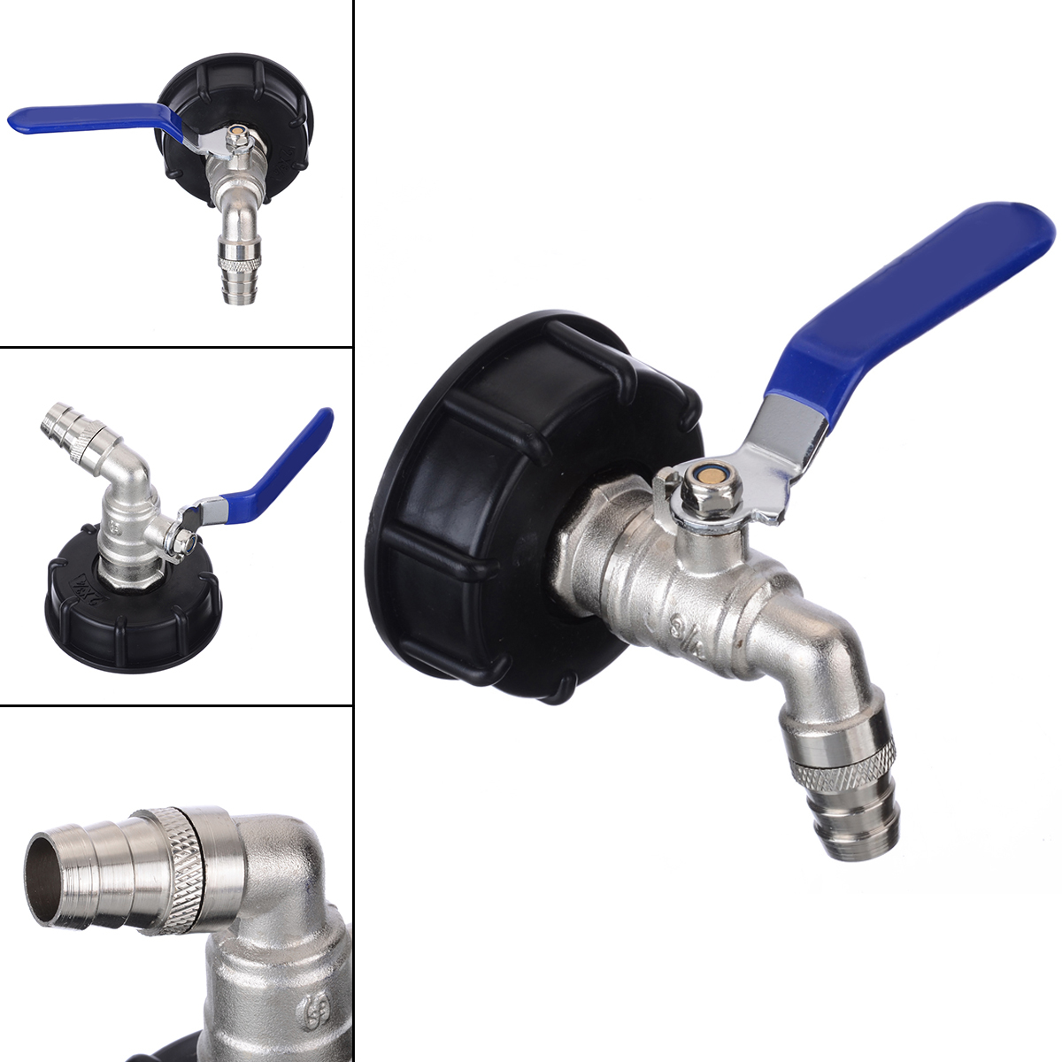 Double Tap T Pieza Tapa y conector IBC Tanque Agua Manguera 60 Mm Contenedor De Latón
