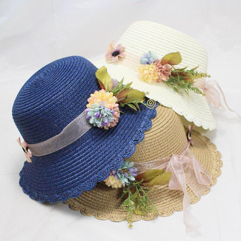 straw tea party hats