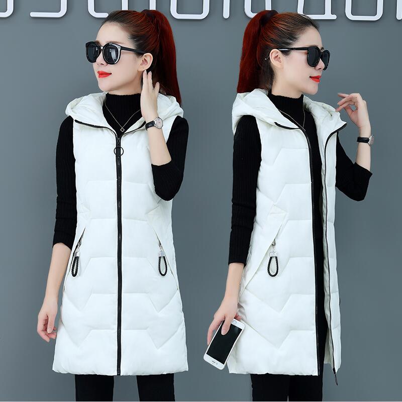 

Vests Women Waistcoat Jackets New 2019 Sleeveless Jacket Women Vest Long Slim Spring Autumn Coats Female Outerwear Black