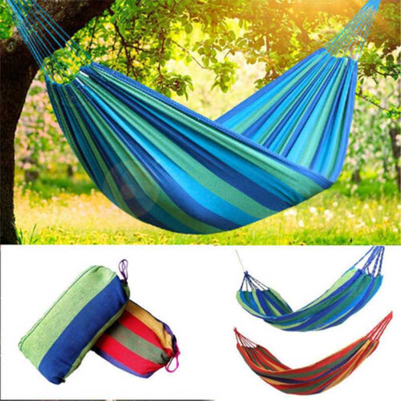

150-300KG Outdoor Hammock with Hooks Double Person Portable Tree Hanging Bed Swing Chair for Garden Camping Beach Yard Travel