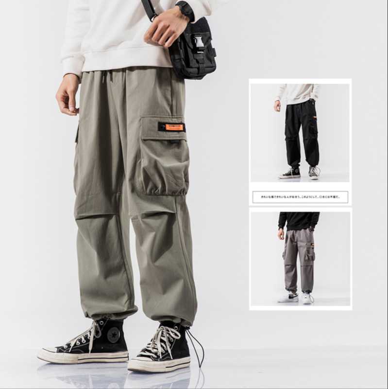 

New Arrival Men's Pants Army Style Cargo Pants Men Cotton Long Trousers Casual Work Trousers Fasion Pocket -3XL, Black
