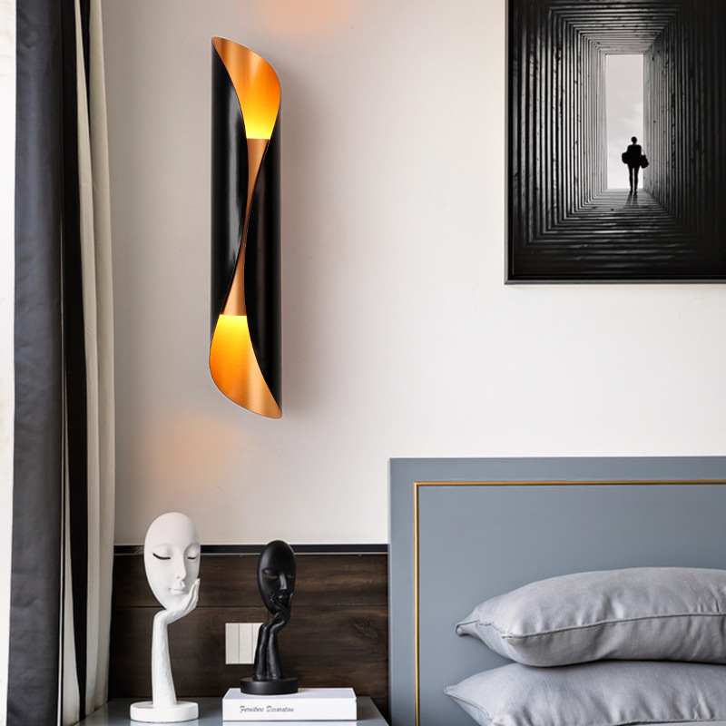 

Post Modern Black Gold Wall Lamp Light LED Contemporary Bedside Wall Lights Sconce Wall Mounted for Home Hotel Bedroom Lighting