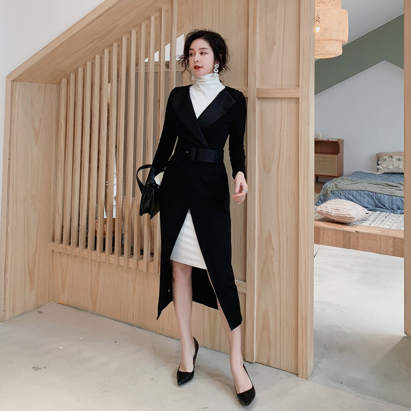 

Women Two Piece Outfits Autumn and Winter Women' Commute Set Turtleneck Suit Slim-Fit Dress Two-Piece Set, Two-piece 2