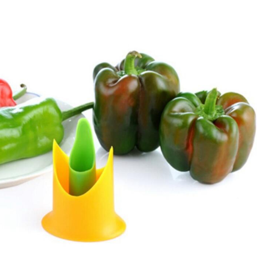 

2 in1 Pepper Chili Bell Jalapeno Corer Seed Remover Green Pepper Chilli Cutter Corer Slicer Fruit Peeler Kitchen Utensil ZZA1922