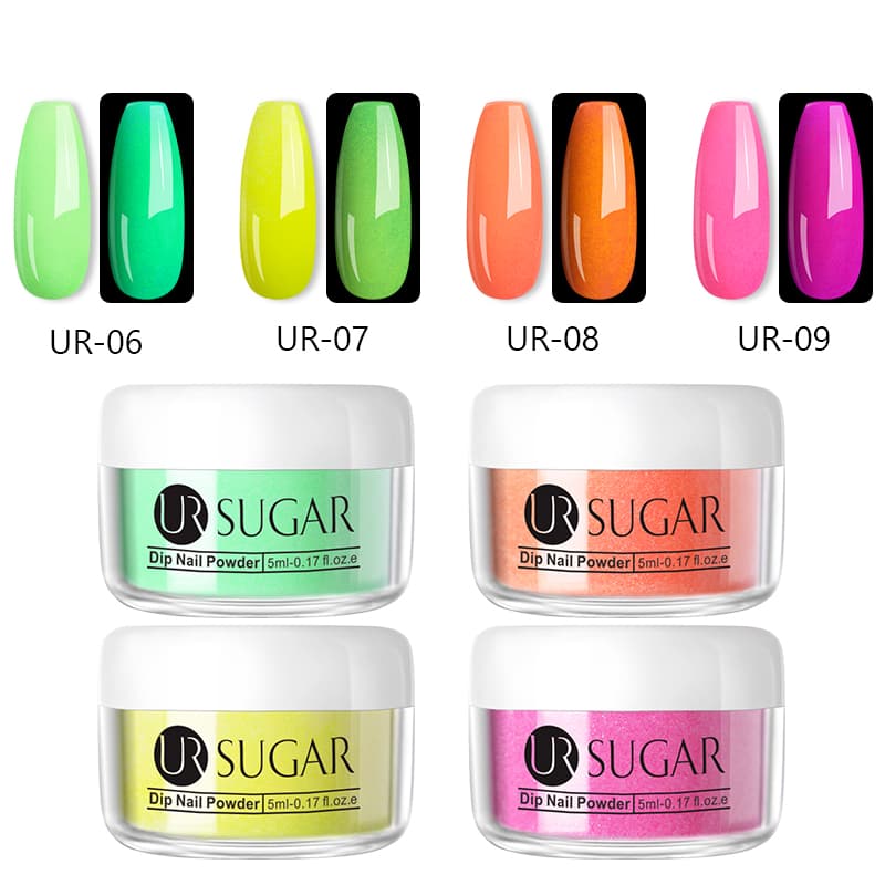 

UR SUGAR 4pcs Powders Series Set French Dipping Nail Glitter Without Lamp Cure Dip Nail Powder Art Design