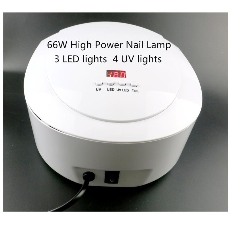 

66W Nail Lamp Infrared intelligent induction 3 LED and 4 UV lamp tubes Not glaring No black hand Dry quickly and efficiently, White