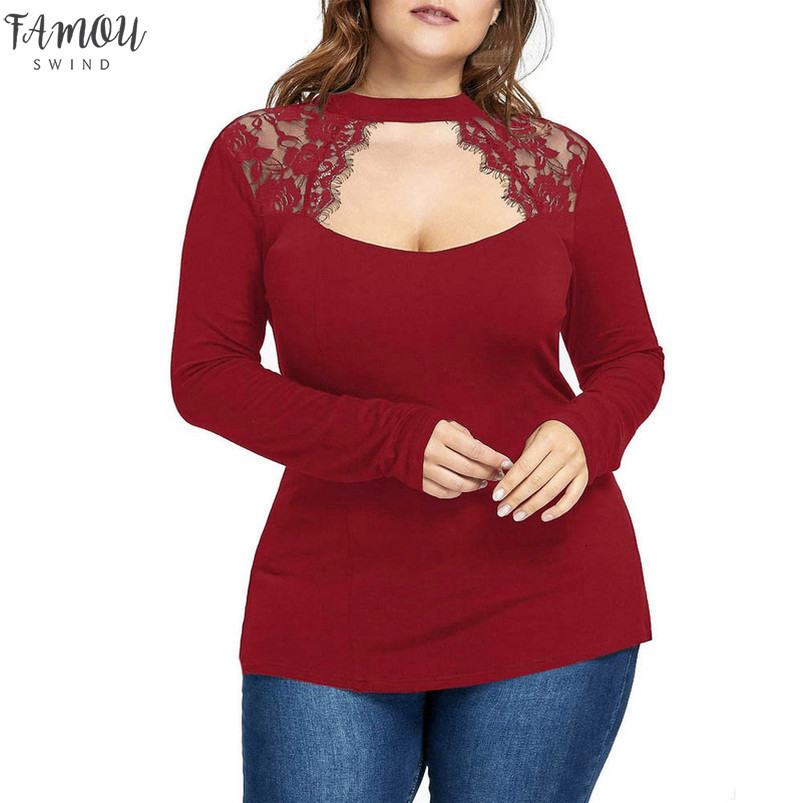 

Elegant Sexy Shirts Women Lace Patchwork Long Sleeve Form Fitted Wrap Sweetheart Top Female Long Sleeve Tops Lace Shirt Plus Size, Purple